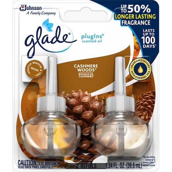 Sc Johnson Glade PlugIns Cashmere Woods Scent Air Freshener Refill 1.34 oz Liquid 72442 Zoro